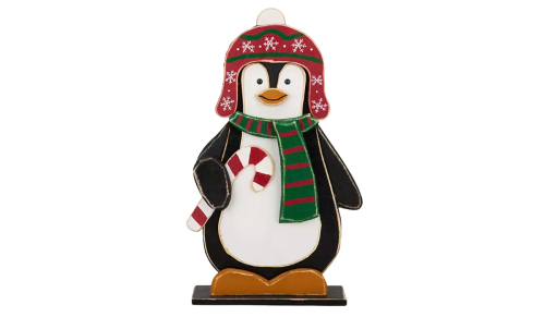 christmas penguin porch sign