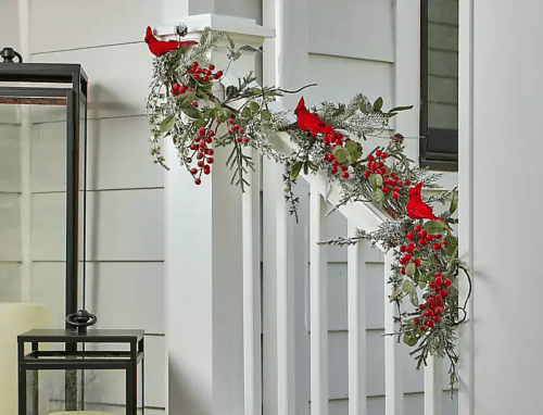 cardinal christmas garland