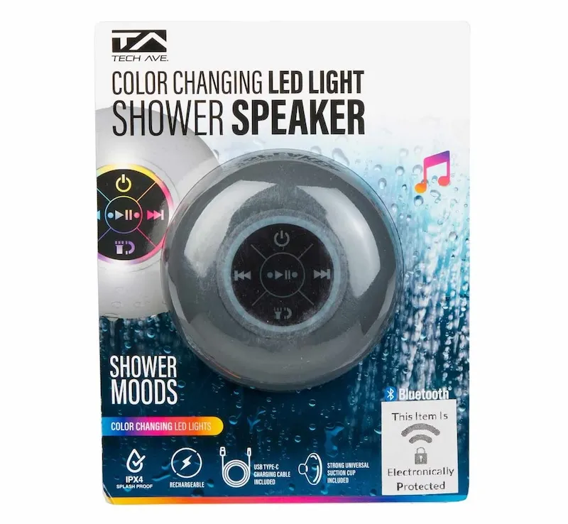 An LED Shower Speaker from Dollar General