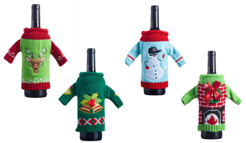 holiday wine bottle sweaters