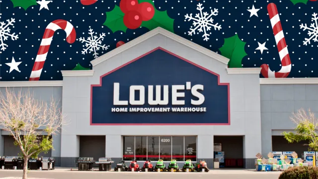 Lowe's store with a Christmas background