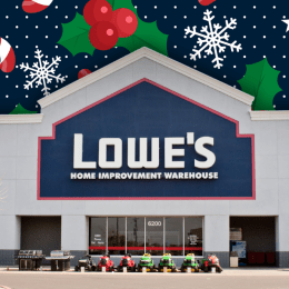 Lowe's store with a Christmas background