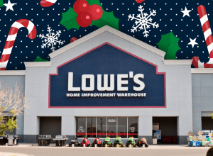 Lowe's store with a Christmas background