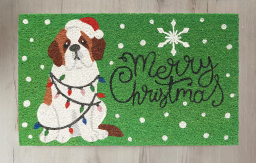 merry christmas dog doormat