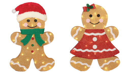 gingerbread boy and girl christmas decorations