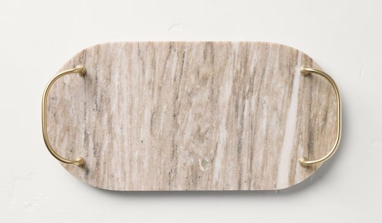 A marble serving tray from Target