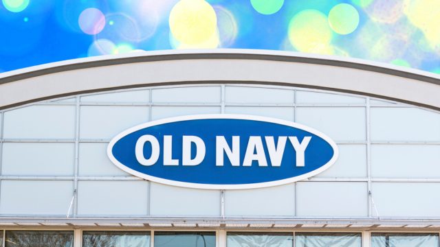 Old navy store blue background