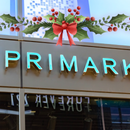 primark store with a christmas garland