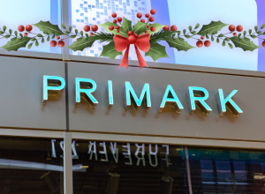 primark store with a christmas garland