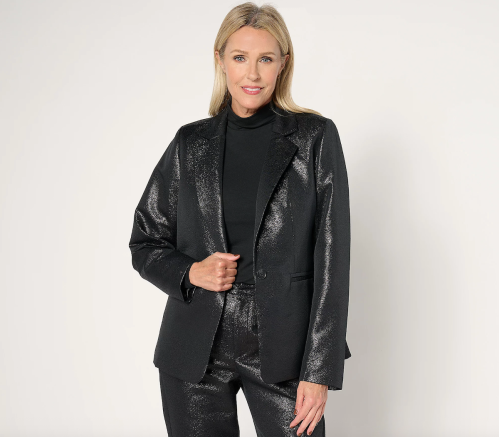 Black shimmer blazer