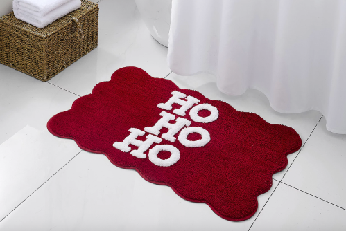 red Ho-Ho-Ho bath mat