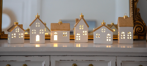white ceramic houses