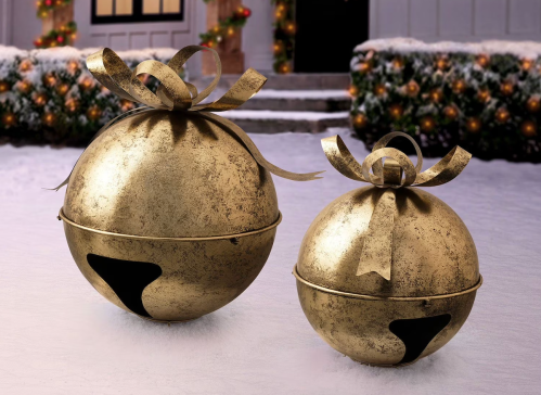 oversized jingle bell outdoor Christmas decorations