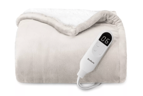 beige heated blanket