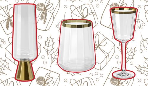 gold fluted glassware