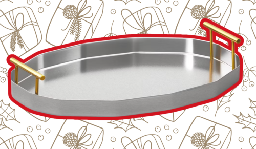 silver cocktail tray