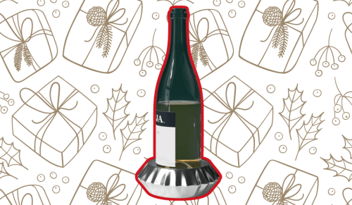 silver wine bottle coaster