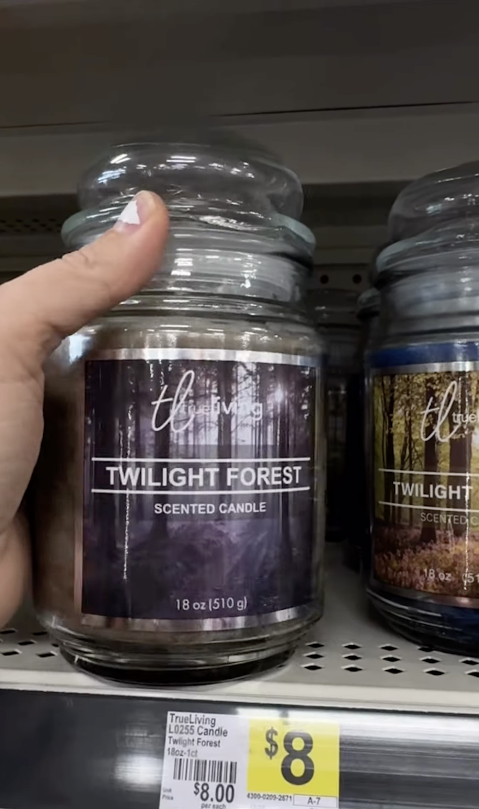 A Twilight Forest Candle at Dollar General
