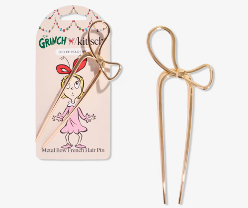 The Grinch and Kitsch gold French hair pin
