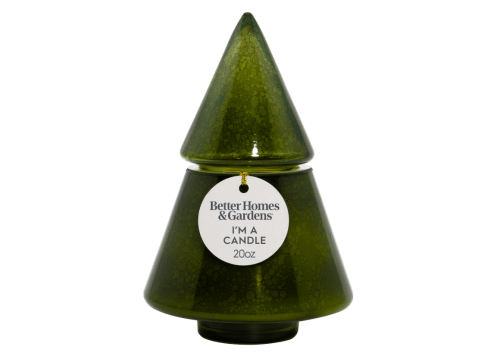 glass christmas tree candle