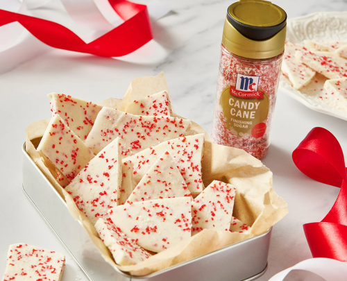 candy cane sugar sprinkles and candy cane bark