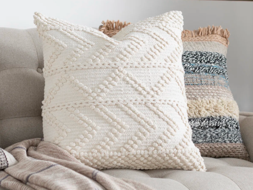 textured boho throw pillows