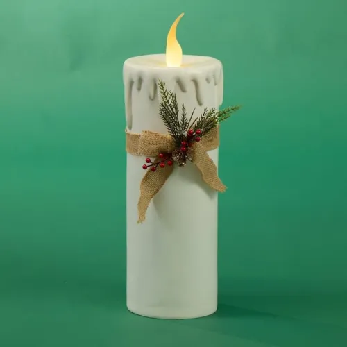 white candle with bow