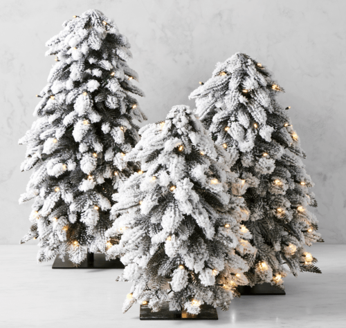 faux flocked tabletop christmas trees