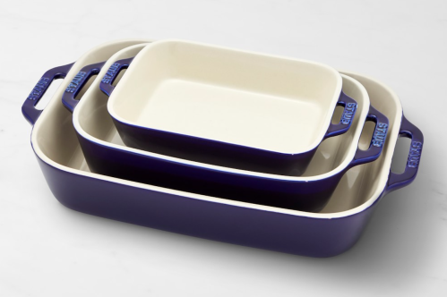 Staub blue stoneware baking dishes