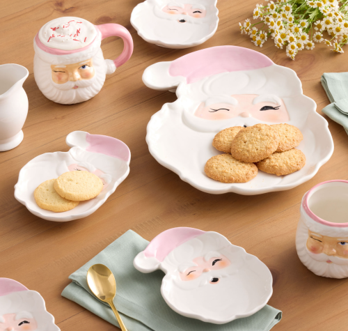 pink Santa plates