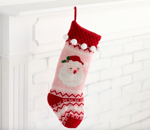 pink and red santa stocking