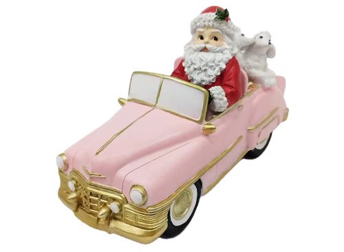 10" Santa & Poodles in Pink Car Tabletop Décor by Ashland®