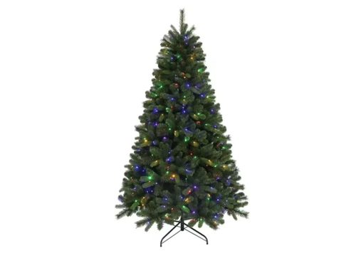 7 ft Valley Pre-Lit Green Artificial Christmas Tree with Color-Changing LED Lights, by Holiday Time