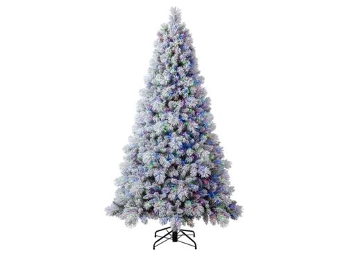 7.5' Pre-lit Glitter Flocked Micro LED with Twinkle Artificial Christmas Tree