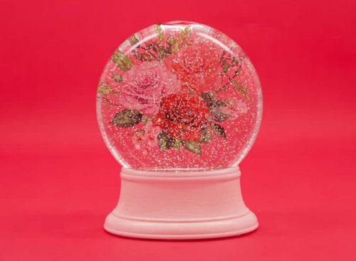 Acrylic Rose Glitter Globe
