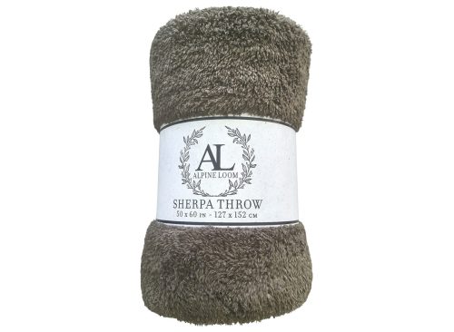 Alpine Loom 50"x60" Green Sherpa Throw Blanket