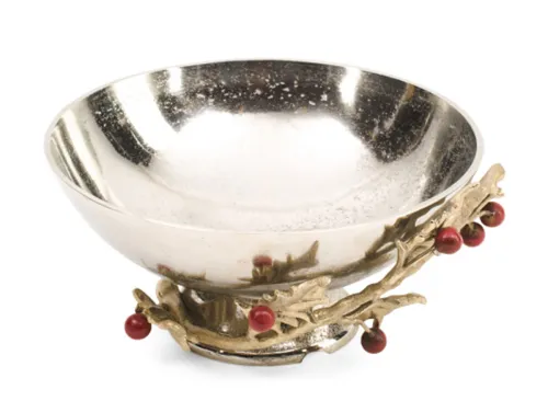 BALSAM AND FIR 11in Holly Pedestal Bowl