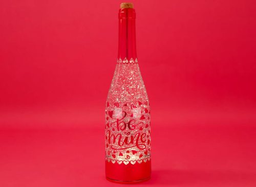 Be Mine Bottle Glitter Globe