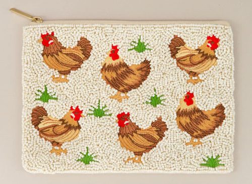 Beaded Chicken Pouch