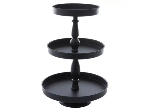 Black Three-Tiered Metal Tray