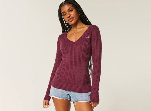 Cable-Knit Icon V-Neck Sweater