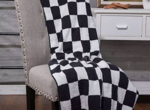 Checkerboard Curl Throw Blanket
