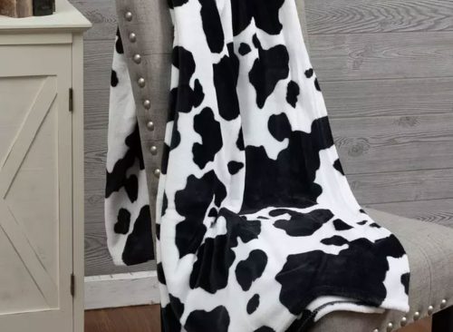 Cow Print Fleece Throw Blanket
