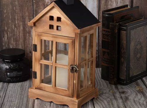 Cozy Home Wood Candle Lantern