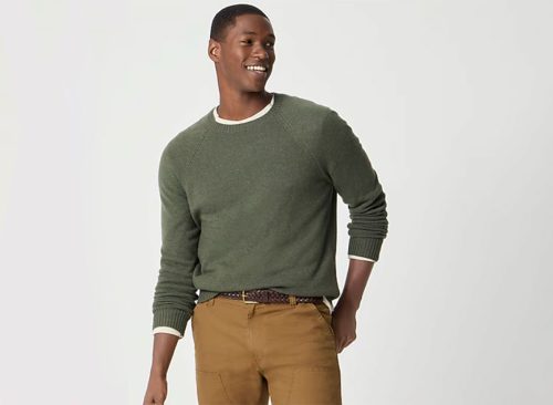Crewneck sweater in supersoft lambswool blend