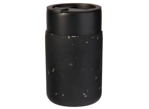 Crofton Ceramic & Silicone Terrazzo Travel Mug, Black
