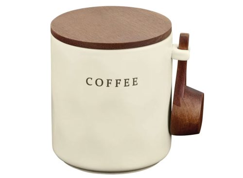 Crofton Decorative Stoneware with Wooden Lid - Coffee Canister