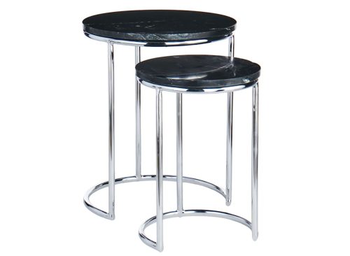 Crosby St. Set of 2 Essex Black Marble Nesting Tables