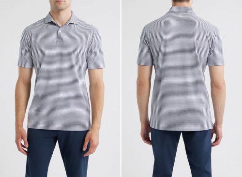 Crown Crafted Albatross Stripe Pima Cotton Blend Polo Peter Millar
