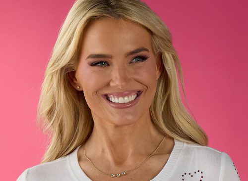 Cubic Zirconia Heart Necklace and Earring Set - Gold